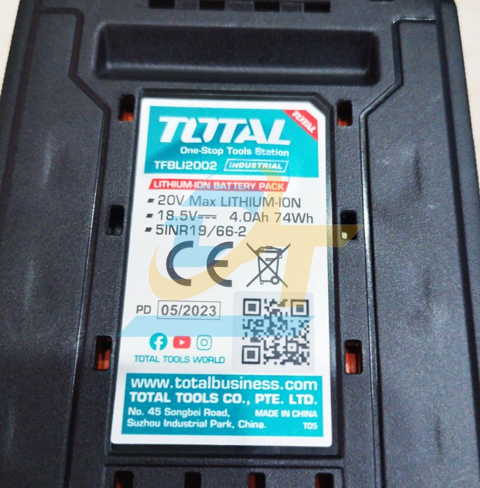 Pin 20V 4.0Ah Li-ion Total TFBLI2002  Total | Giá rẻ nhất - Công Ty TNHH Thương Mại Dịch Vụ Đạt Tâm