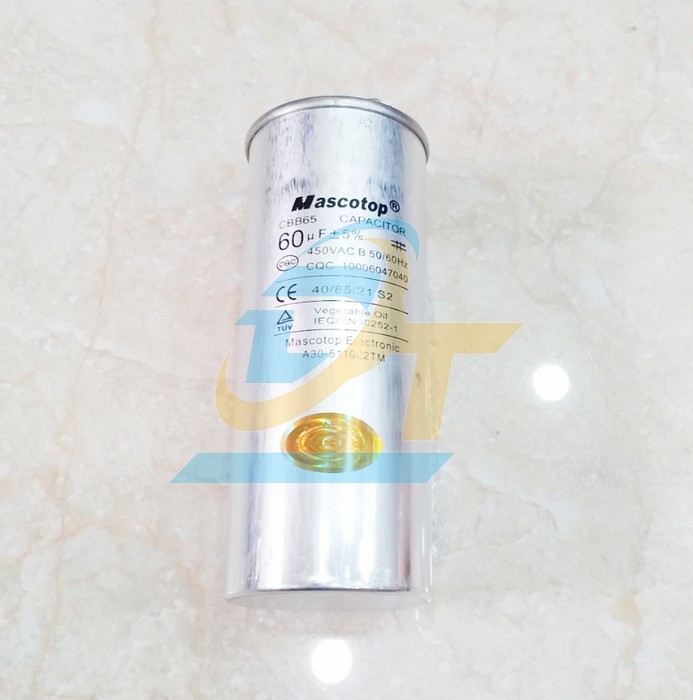 Tụ điều hòa 2 chân 450V Mascotop CBB65 60uF+5%  MASCOTOP | Giá rẻ nhất - Công Ty TNHH Thương Mại Dịch Vụ Đạt Tâm
