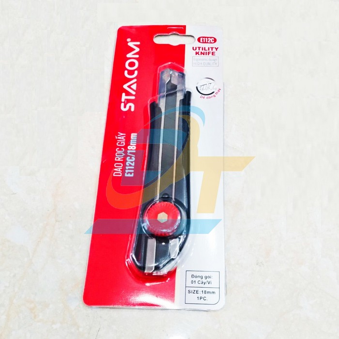 Dao rọc giấy công nhiệp 18mm Stacom E112C  STACOM | Giá rẻ nhất - Công Ty TNHH Thương Mại Dịch Vụ Đạt Tâm