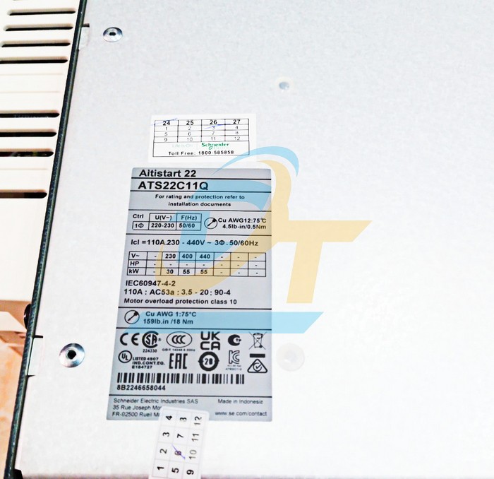 Bộ khởi động mềm 110A 55kW 230-440V Schneider ATS22C11Q ATS22C11Q SCHNEIDER | Giá rẻ nhất - Công Ty TNHH Thương Mại Dịch Vụ Đạt Tâm
