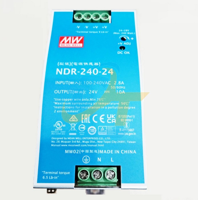 Bộ nguồn  240W 24V 10A Meanwell NDR-240-24  MEANWELL | Giá rẻ nhất - Công Ty TNHH Thương Mại Dịch Vụ Đạt Tâm