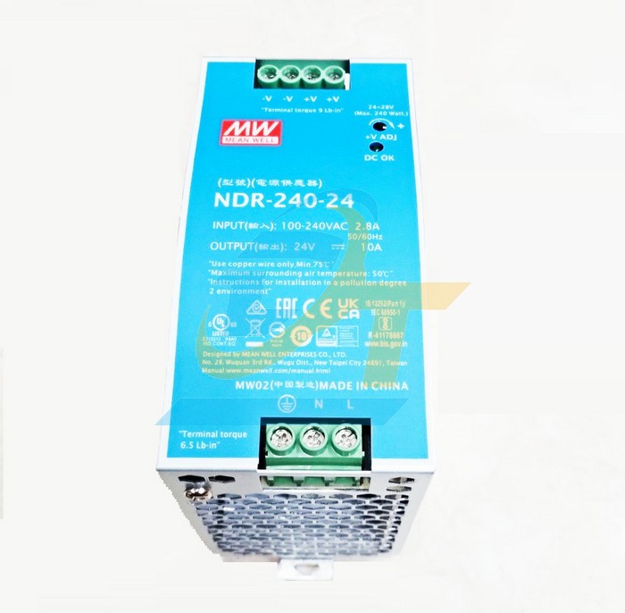 Bộ nguồn  240W 24V 10A Meanwell NDR-240-24  MEANWELL | Giá rẻ nhất - Công Ty TNHH Thương Mại Dịch Vụ Đạt Tâm