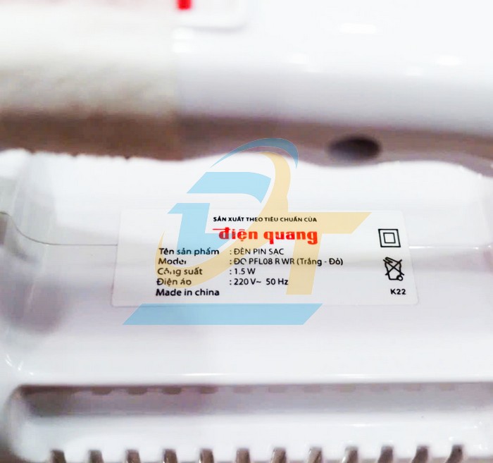 Đèn pin sạc Led 1.5W 220V Điện Quang ĐQ PFL08 R WR (Trắng đỏ)  DienQuang | Giá rẻ nhất - Công Ty TNHH Thương Mại Dịch Vụ Đạt Tâm