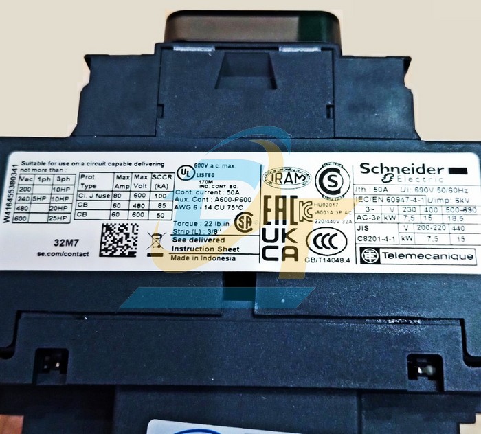 Khởi động từ 3P 32A 220V Schneider LC1D32M7  SCHNEIDER | Giá rẻ nhất - Công Ty TNHH Thương Mại Dịch Vụ Đạt Tâm
