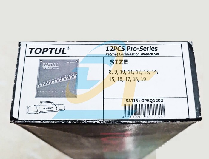 Bộ cờ lê vòng miệng tự động 12 chi tiết 8-19mm Toptul GPAQ1202  TOPTUL | Giá rẻ nhất - Công Ty TNHH Thương Mại Dịch Vụ Đạt Tâm