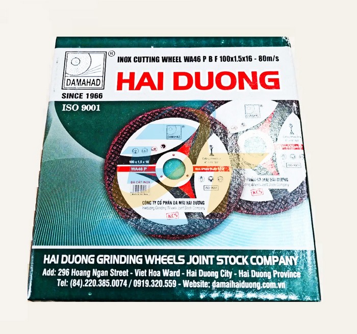 Đá cắt inox Hải Dương 100x1.5x16  HaiDuong | Giá rẻ nhất - Công Ty TNHH Thương Mại Dịch Vụ Đạt Tâm