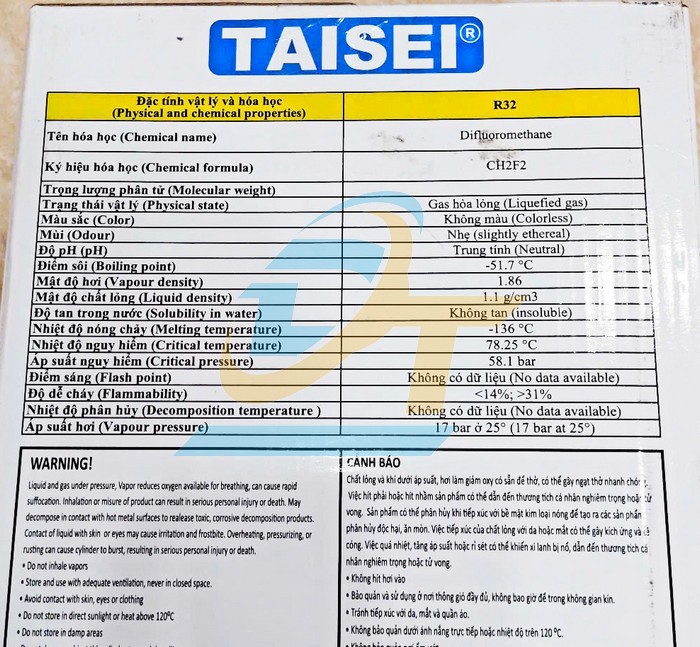 Gas lạnh R32 Taisei 3kg  TAISEI | Giá rẻ nhất - Công Ty TNHH Thương Mại Dịch Vụ Đạt Tâm