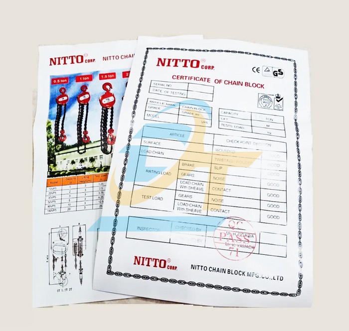 Pa lăng xích kéo tay 1.5 tấn 5 mét Nitto 15VP5  Nitto | Giá rẻ nhất - Công Ty TNHH Thương Mại Dịch Vụ Đạt Tâm