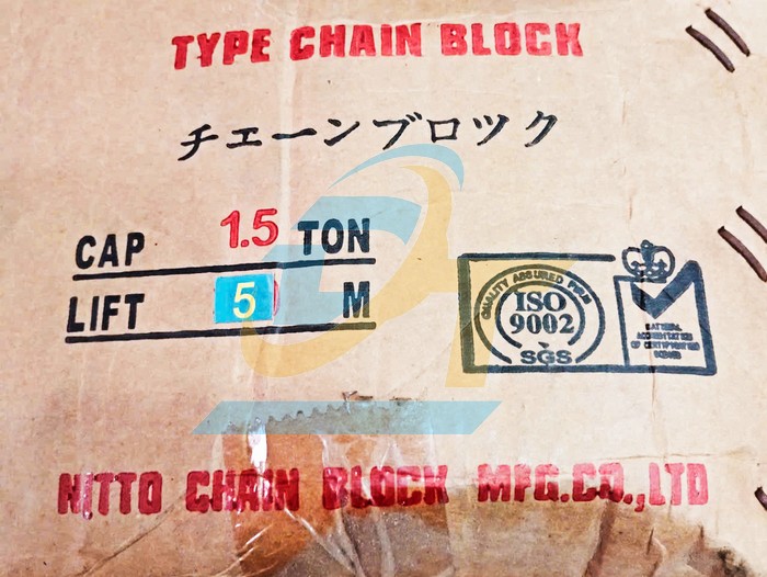 Pa lăng xích kéo tay 1.5 tấn 5 mét Nitto 15VP5  Nitto | Giá rẻ nhất - Công Ty TNHH Thương Mại Dịch Vụ Đạt Tâm