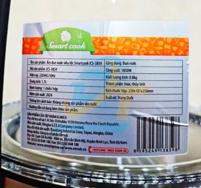Bình đun siêu tốc 1.7L 1850W Smart Cook ICS-3859  SmartCook | Giá rẻ nhất - Công Ty TNHH Thương Mại Dịch Vụ Đạt Tâm
