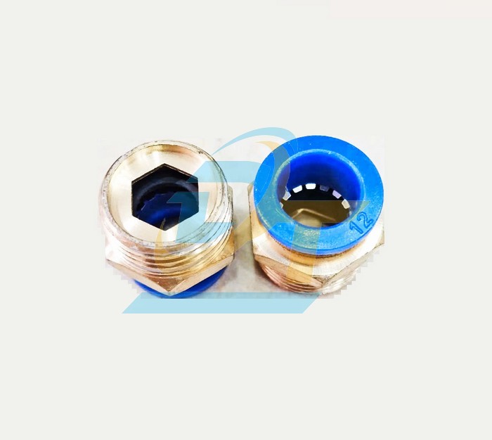 Đầu nối hơi thẳng ren ngoài 21 ống 12 China PC12-04  China | Giá rẻ nhất - Công Ty TNHH Thương Mại Dịch Vụ Đạt Tâm