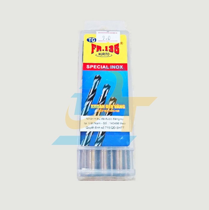 Mũi khoan inox đen vàng Nurito FR-135 9mm  NURITO | Giá rẻ nhất - Công Ty TNHH Thương Mại Dịch Vụ Đạt Tâm