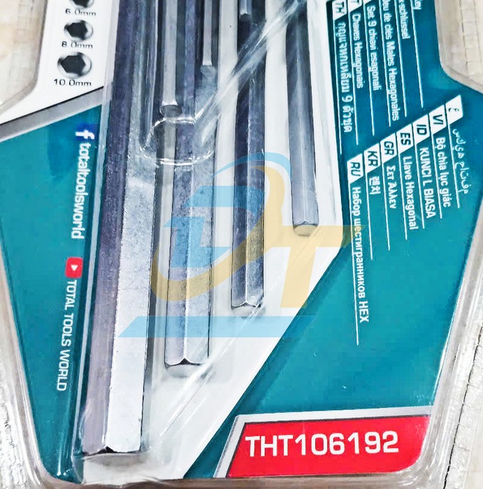 Bộ lục giác đầu bằng dài 9 chi tiết hệ mét 1.5-10mm Total THT106192  Total | Giá rẻ nhất - Công Ty TNHH Thương Mại Dịch Vụ Đạt Tâm