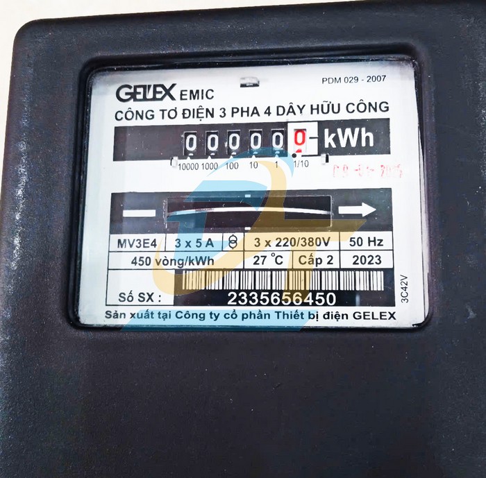 Công tơ điện 3 pha 4 dây gián tiếp Gelex Emic MV3E4 3x5(6)A  Emic | Giá rẻ nhất - Công Ty TNHH Thương Mại Dịch Vụ Đạt Tâm