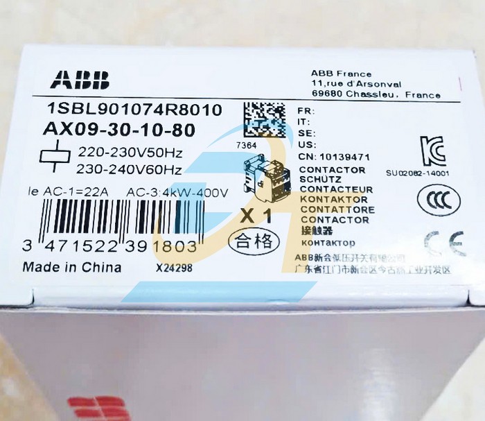 Khởi động từ 3P 9A 220V ABB AX09-30-10  ABB | Giá rẻ nhất - Công Ty TNHH Thương Mại Dịch Vụ Đạt Tâm