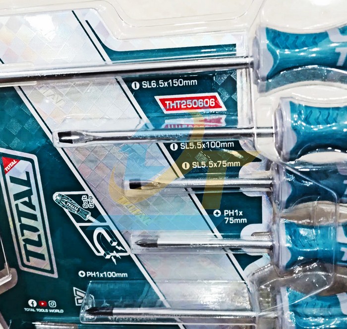 Bộ tua vít dẹp và bake 6 chi tiết Total THT250606 THT250606 Total | Giá rẻ nhất - Công Ty TNHH Thương Mại Dịch Vụ Đạt Tâm
