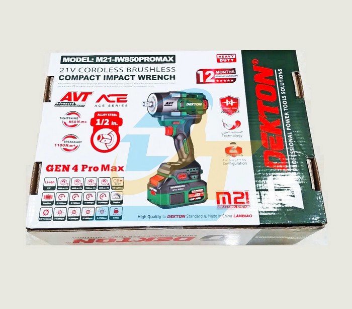 Máy siết bulong dùng pin 21V Dekton M21-IW850PROMAX (Chưa gồm pin sạc)  DEKTON | Giá rẻ nhất - Công Ty TNHH Thương Mại Dịch Vụ Đạt Tâm