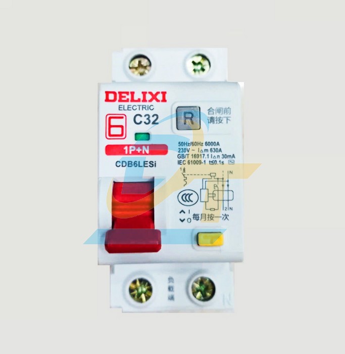 Cầu dao chống giật RCBO 1P+N 32A 30mA Delixi CDB6LESi1C32  DELIXI | Giá rẻ nhất - Công Ty TNHH Thương Mại Dịch Vụ Đạt Tâm