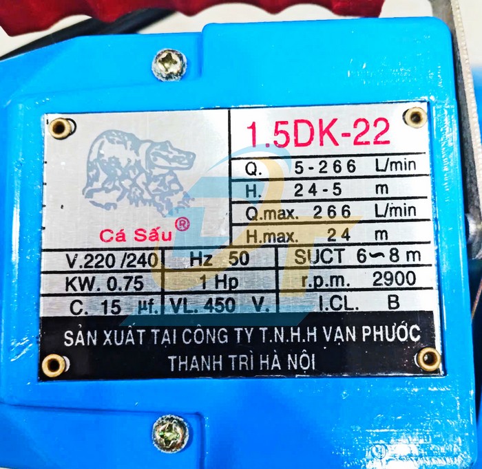 Máy bơm nước Cá Sấu 1HP 0.75kW 1.5DK-22  VietNam | Giá rẻ nhất - Công Ty TNHH Thương Mại Dịch Vụ Đạt Tâm