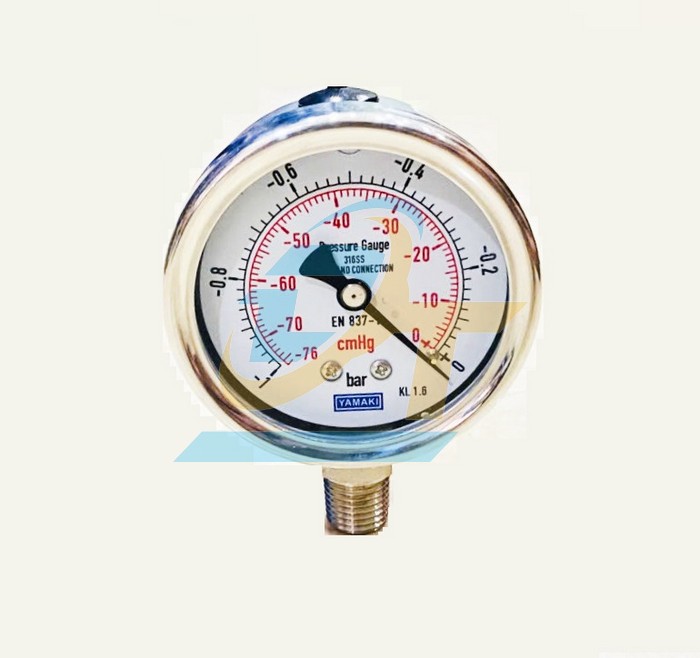 Đồng hồ &aacute;p suất Yamaki 63mm -76cm/Hg -1bar (Ch&acirc;n đứng ren 1/4" NPT)  YAMAKI | Gi&aacute; rẻ nhất - C&ocirc;ng Ty TNHH Thương Mại Dịch Vụ Đạt T&acirc;m