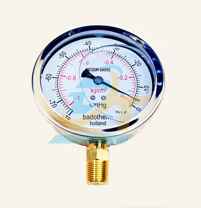 Đồng hồ đo &aacute;p suất Badotherm 100mm -76cm/Hg -1kg/cm2 (Ch&acirc;n đứng ren 1/4" NPT)  BADOTHERM | Gi&aacute; rẻ nhất - C&ocirc;ng Ty TNHH Thương Mại Dịch Vụ Đạt T&acirc;m