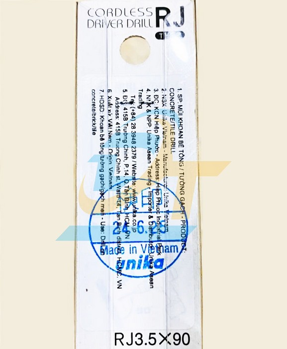 Mũi khoan tường chu&ocirc;i lục gi&aacute;c 3.5x90mm Unika RJ3.5x90 RJ3.5x90 UNIKA | Gi&aacute; rẻ nhất - C&ocirc;ng Ty TNHH Thương Mại Dịch Vụ Đạt T&acirc;m