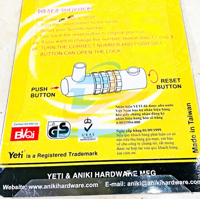 Ổ kh&oacute;a U 4 số Yeti YT-701 YT-701 Yeti | Gi&aacute; rẻ nhất - C&ocirc;ng Ty TNHH Thương Mại Dịch Vụ Đạt T&acirc;m