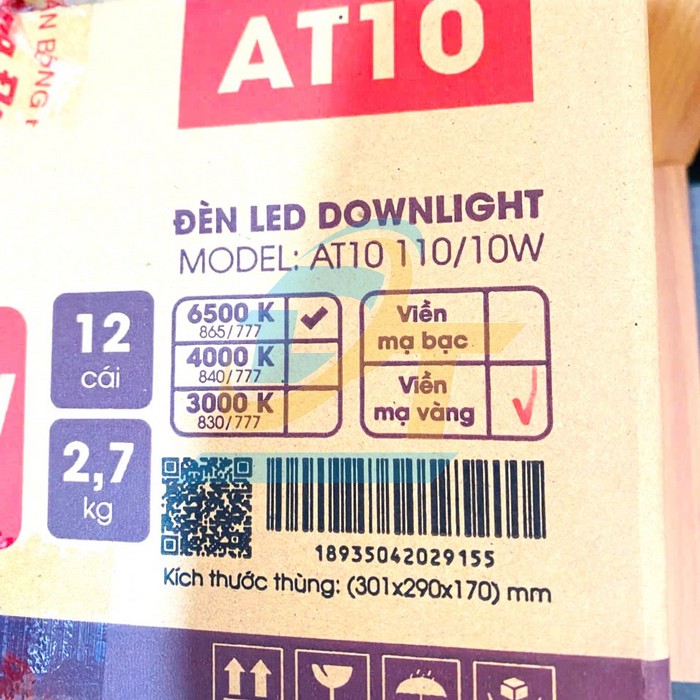 Đ&egrave;n LED Downlight &acirc;m trần 110/10W 6500K Rạng Đ&ocirc;ng AT10  RangDong | Gi&aacute; rẻ nhất - C&ocirc;ng Ty TNHH Thương Mại Dịch Vụ Đạt T&acirc;m